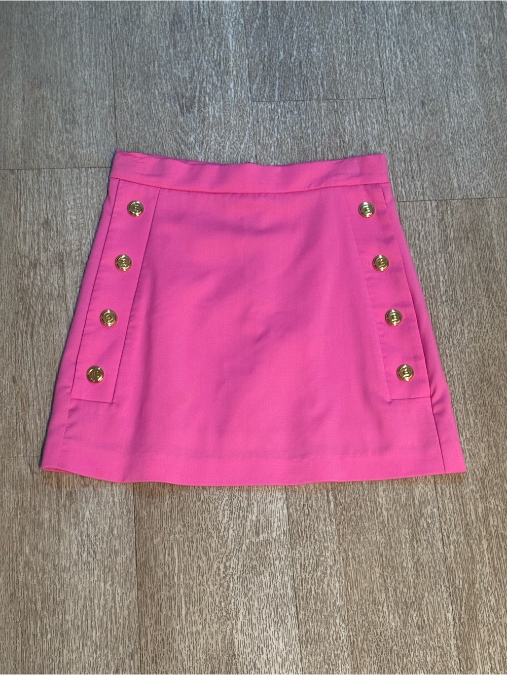 Balmain kids Hot Pink Mini Skirt with Gold Buttons